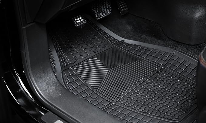 Armor All Floor Protector, Universal Floor Mats for Cars, Trucks, and SUVs, All-Season & Heavy-Duty Mats, No-Trim Fit for Easy Installation, Premium Quality and Easy to Clean, Black (4-Piece)