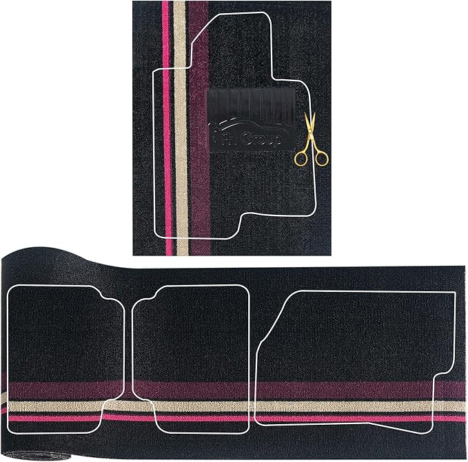 FH Group Car Floor Mats - DIY Ultra Waterproof Trimmable Non-Slip Vinyl Floor Mats, Black