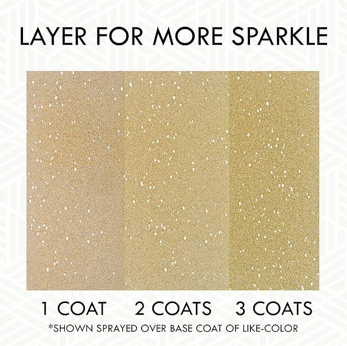 Rust-Oleum 301495-6PK Specialty Glitter Spray Paint, 10.25 oz, Gold, 6 Pack