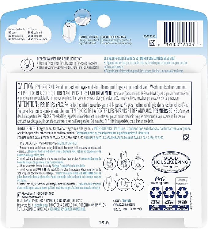 Febreze Odor-Fighting Fade Defy PLUG Air Freshener Refill, Hawaiian Aloha, (2) .87 fl. oz. Oil Refills