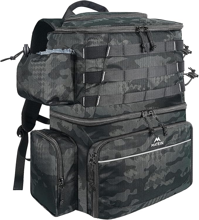 MATEIN Fishing Backpack, Water Resistant Tackle Storage Bag with Rod Holders & Cooler, Fishing Gifts for Men