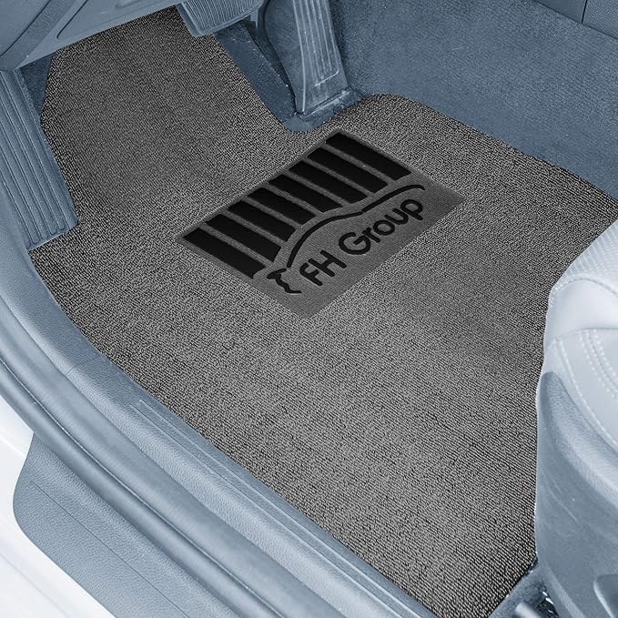 FH Group Car Floor Mats - DIY Ultra Waterproof Trimmable Non-Slip Vinyl Floor Mats, Solid Gray