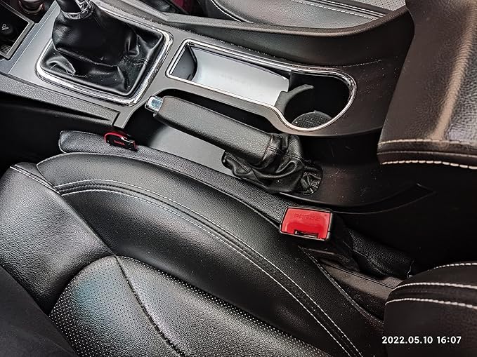 Leather Seat Gap Filler, No Drop Seat Guard Universal for Car SUV, Truck to Fill The Gap Between Seat and Console Black Crevice Plug Drop Blocker Stopper Catcher 2 Pack LB