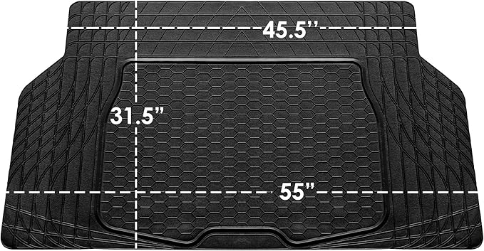 FH Group ClimaProof Universal Cargo Mat – All-Weather, Trimmable Trunk Mat (55" W x 31.5" D) – Fits Most Cars, SUVs & Trucks – Black