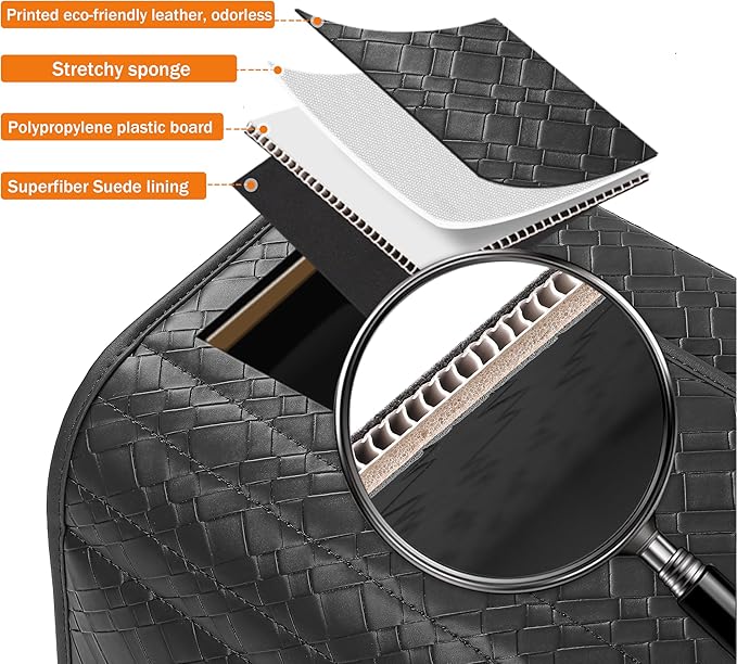 Trunk Organizer for suv,car storage organizer,lid Box,PU Leather & PP Honeycomb Board,Fixed with screws extremely sturdy,Collapsible and Adjustable,15''L x 13''W x 12.4''H,2K inches³(size B)
