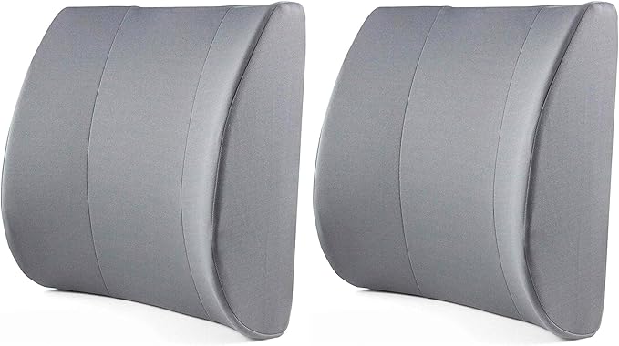 DMI Lumbar Support Pillow for Chair to Assist with Back Support with Removable Washable Cover to Ease Lower Back Pain and Discomfort While Improving Posture, 14 x 13 x 5, Contoured Foam, Premium,Gray