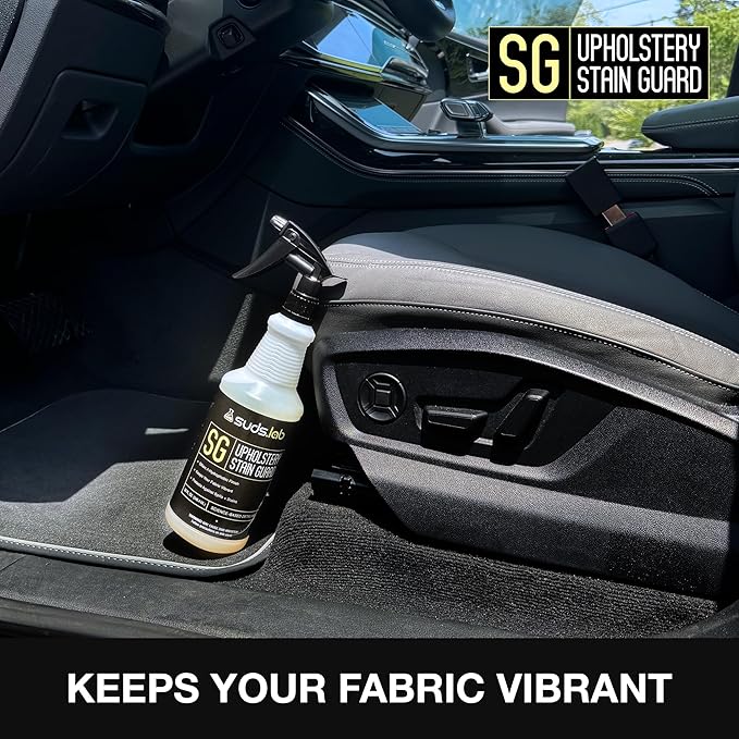 Suds Lab SG Upholstery Stain Guard for Car Seats, Cloth, Furniture, Restore Fabric Repellency and Prevent Stains, 32 Oz.