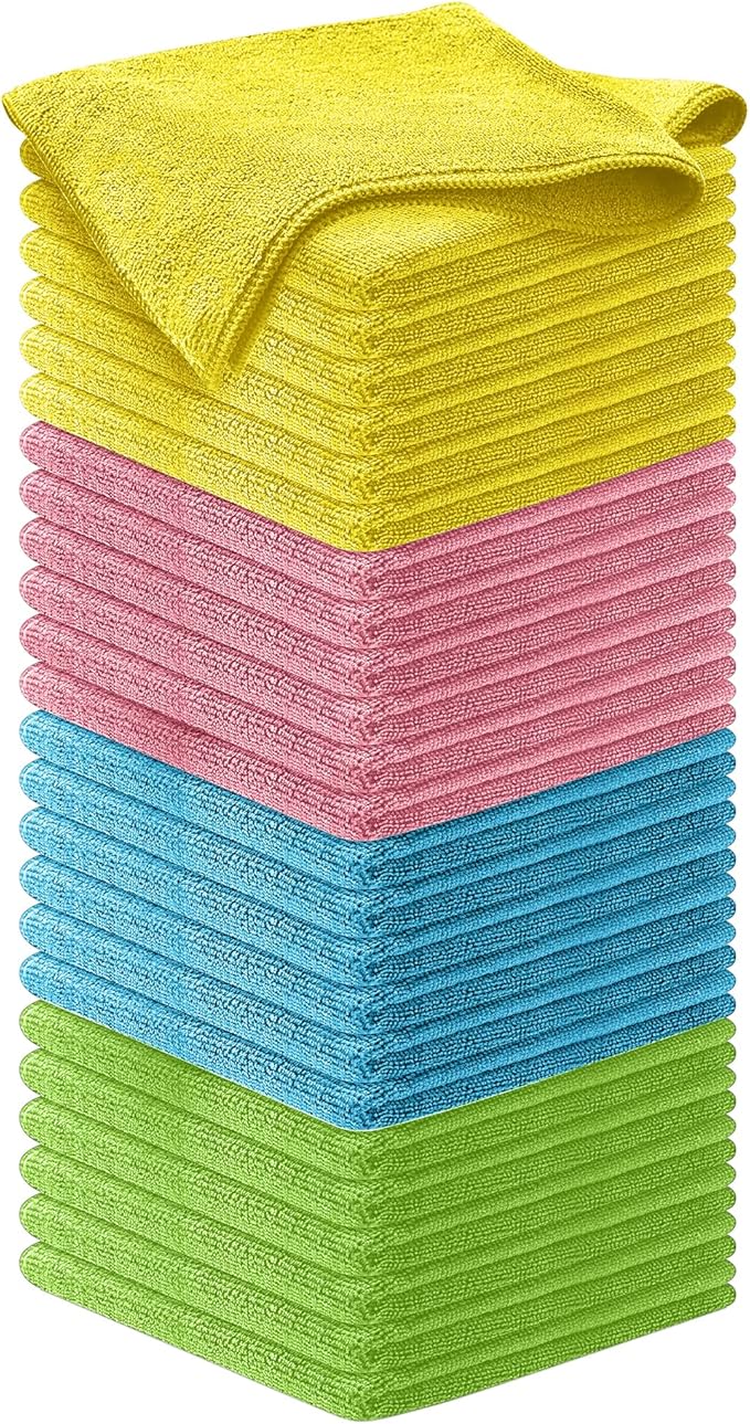 USANOOKS Premium 300GSM Microfiber Cleaning Cloth - 12.5"x12.5" High Performance - 1200 Washes, Ultra Absorbent Microfiber Towels for Cars Undercarriage, Rims & Engine Bay Cleaning - Microfiber Cloth