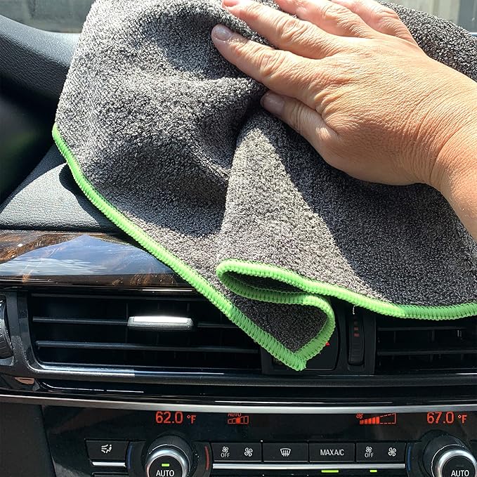 Platinum Series Microfiber Cleaning Cloth, Large Extra-Absorbent Lint-Free Streak-Free Scratch-Free Automotive Microfiber Towel for Car Washing, Windshield, Interior, Exterior, Electronics, Pack of 10