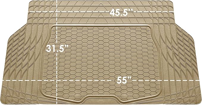 FH Group ClimaProof Universal Cargo Mat – All-Weather, Trimmable Trunk Mat (55" W x 31.5" D) – Fits Most Cars, SUVs & Trucks – Beige