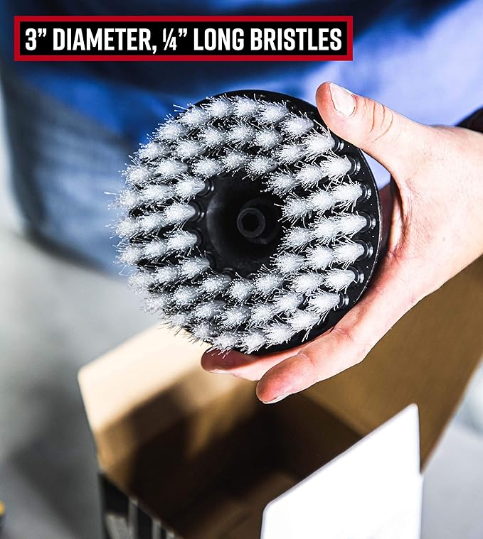 Adam's Polishes Carpet Drill Brush - A Cleaning Tool Attachment For Scrubbing/Cleaning Carpet, Upholstery, Leather Seats & Chairs, Floor Mats, Trunk, Furniture, Interior Boat, RV & Car Accessories