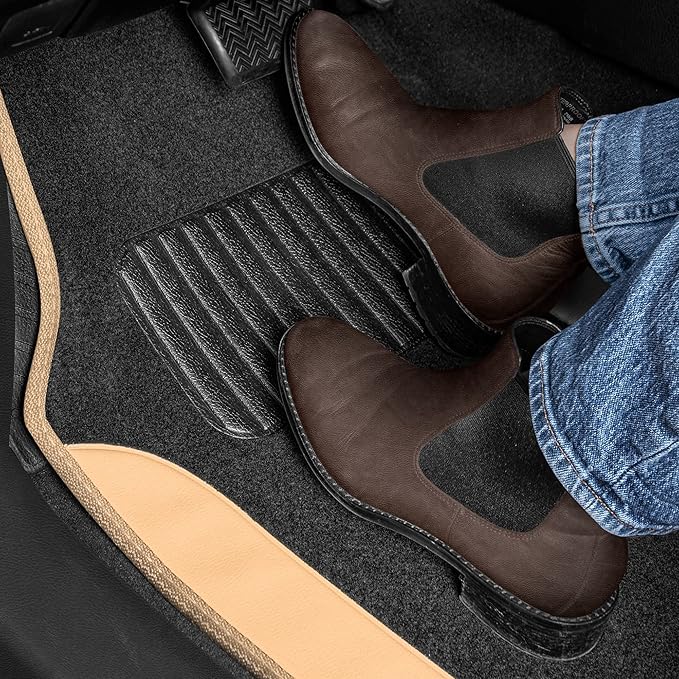 BDK Premium Carpet Floor Mats for Cars - Universal Fit Interior 4-Piece Car Mats Full Set with Vinyl Heel Pad Protector - Cute Car Accessories Interior Floor Covers for SUVs & Trucks