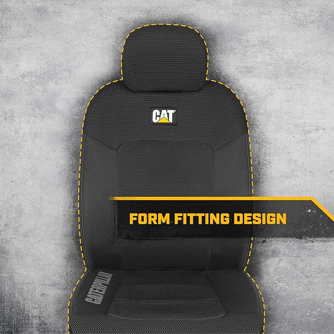 Cat® MeshFlex Automotive Seat Covers for Cars Trucks and SUVs (Set of 2) – Black Car Seat Covers for Front Seats, Truck Seat Protectors with Comfortable Mesh Back, Auto Interior Covers