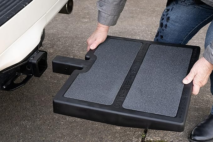 USA Made Otto Step Pet Ramp Step Helps Dogs Get in & Out of Car Van SUV | Portable Lightweight Dog Ramp | Simply Slide into 2 inch Trailer Hitch Receiver | No Tools Needed | Essential Pet Gear |