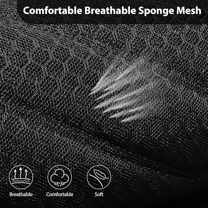 CAR PASS 3D Foam Mesh Leather Car Seat Covers Front Seats, Breathable Two Front Seat Cover for Cars, Comfortable Universal Fit for SUV Truck Sedan Automotive Anti-Slip Airbag Compatible, All Black