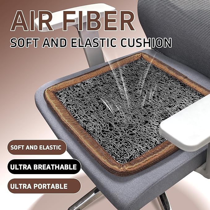 Gooo&Ma Breathable Air Fiber Seat Cushion, Multi-Scenario Home Office Car Support Pad, Elastic Openwork Design and Quick Drying with Cool.