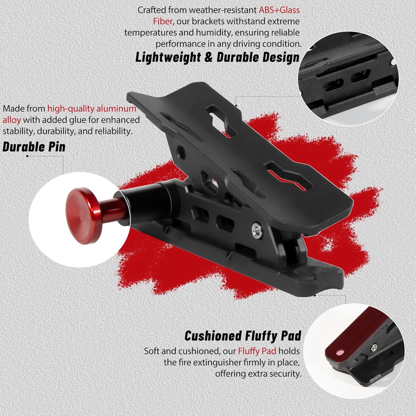 Quick Release Fire Extinguisher Mounts - 2-Pack Car Fire Extinguisher Holder Brackets for Vehicle Jeep Wrangler JT, TJ, JL, JKU, UTV, Polaris RZR, Ranger, Can-Am X3, Yamaha – Corrosion-Resistant