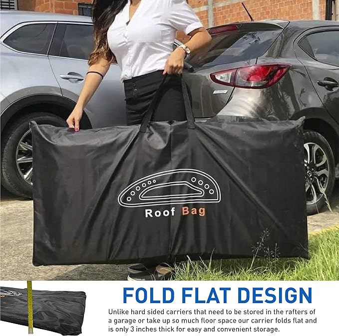 EasyGoProduct Aerodynamic Car Rooftop Cargo Carrier Bag - Soft Roof Top Luggage Bag for All Vehicles SUV with/Without Rack � Hard Sides - 4 Adjustable Straps � 8 Cubic Feet - Fold Flat Storage Bag