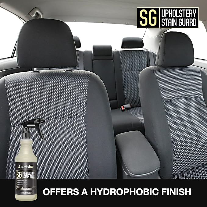 Suds Lab SG Upholstery Stain Guard for Car Seats, Cloth, Furniture, Restore Fabric Repellency and Prevent Stains, 32 Oz.
