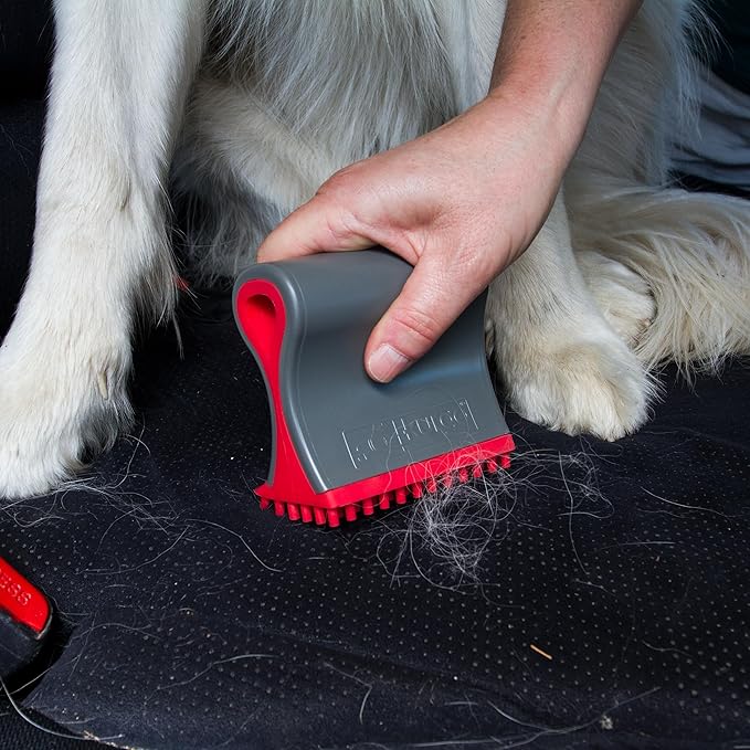 Kurgo Shed Sweeper - Dog Hair Remover for Car, Carpet, & Upholstery - Lightweight Silicone Brush - Reusable Pet Hair Removal Tool - Easy to Clean - Grooming Accessory for Home or Auto