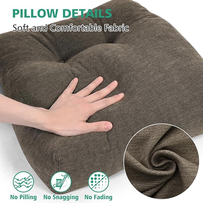 Shinnwa Lumbar Support Pillow for Office Chair, Memory Foam Back Support Pillow for Back Pain Relief, Car, Chair and Couch, 15x17.5x4.5in, Brown
