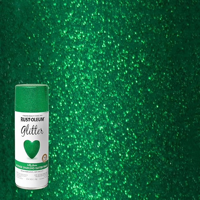 Rust-Oleum 277781 Specialty Glitter Spray Paint, 10.25 Oz, Kelly Green