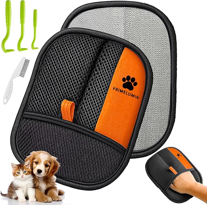 Pet Hair Remover Glove for Dogs & Cats – Upgraded Electrostatic Reusable Pet Hair Removal Mitt & Fur Remover Tool for Couch, Furniture, Sofa, Carpet, Car Seats & Clothes