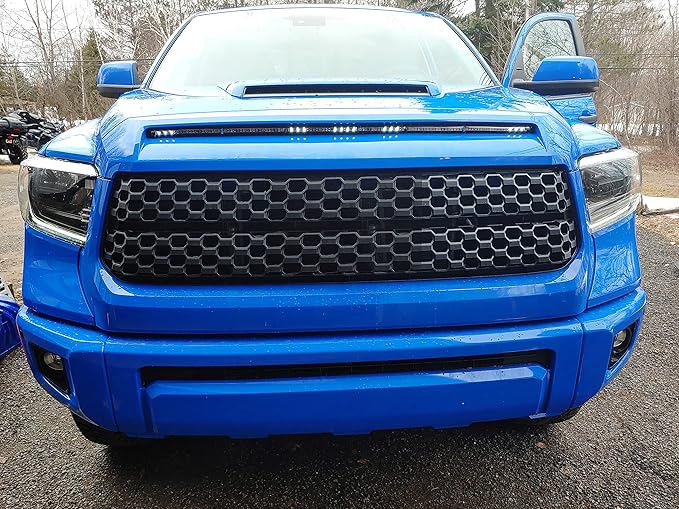 iJDMTOY 5-Bar/Section Xenon White 15-LED Hood Bulge Behind Grille Light Kit Compatible with 2014-2021 Tundra