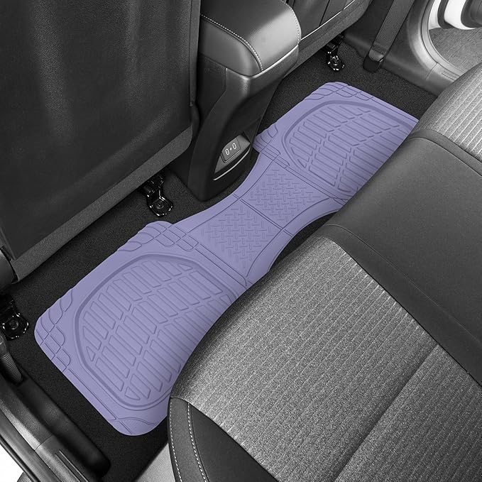 Lavender Purple Car Floor Mats - Universal Trim to Fit All Weather Purple Car Accessories - Girl Car Accessories for Women & Cute Car Mats for Women Lavender Girly Car Decor Truck & SUV
