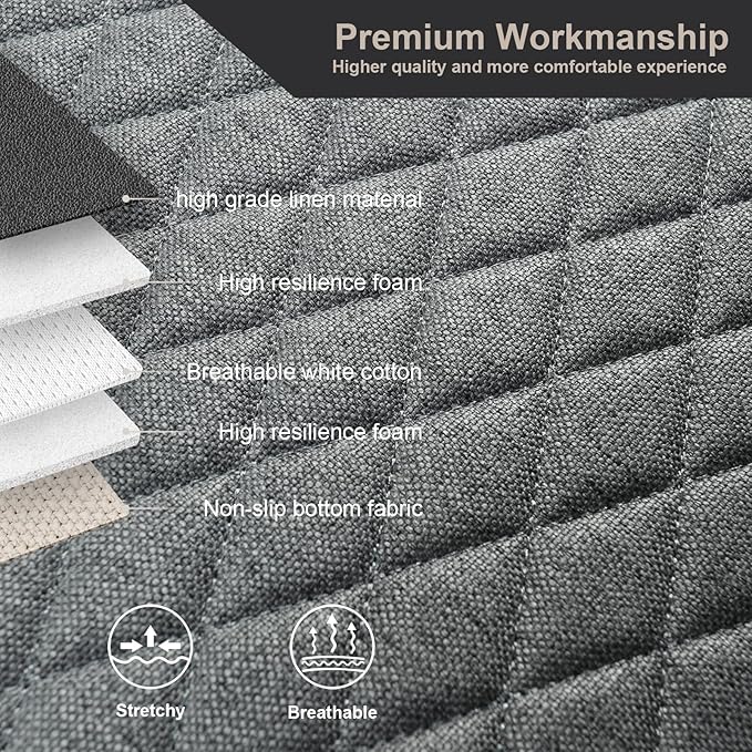 West Llama Linen Car Seat Covers,Bottom Seat Covers for Cars Include 1 Piece Front Driver Seat Pad Mat Universal Fits 90% Vehicles,SUVs,Cars,Sedans(1Piece-Gray)