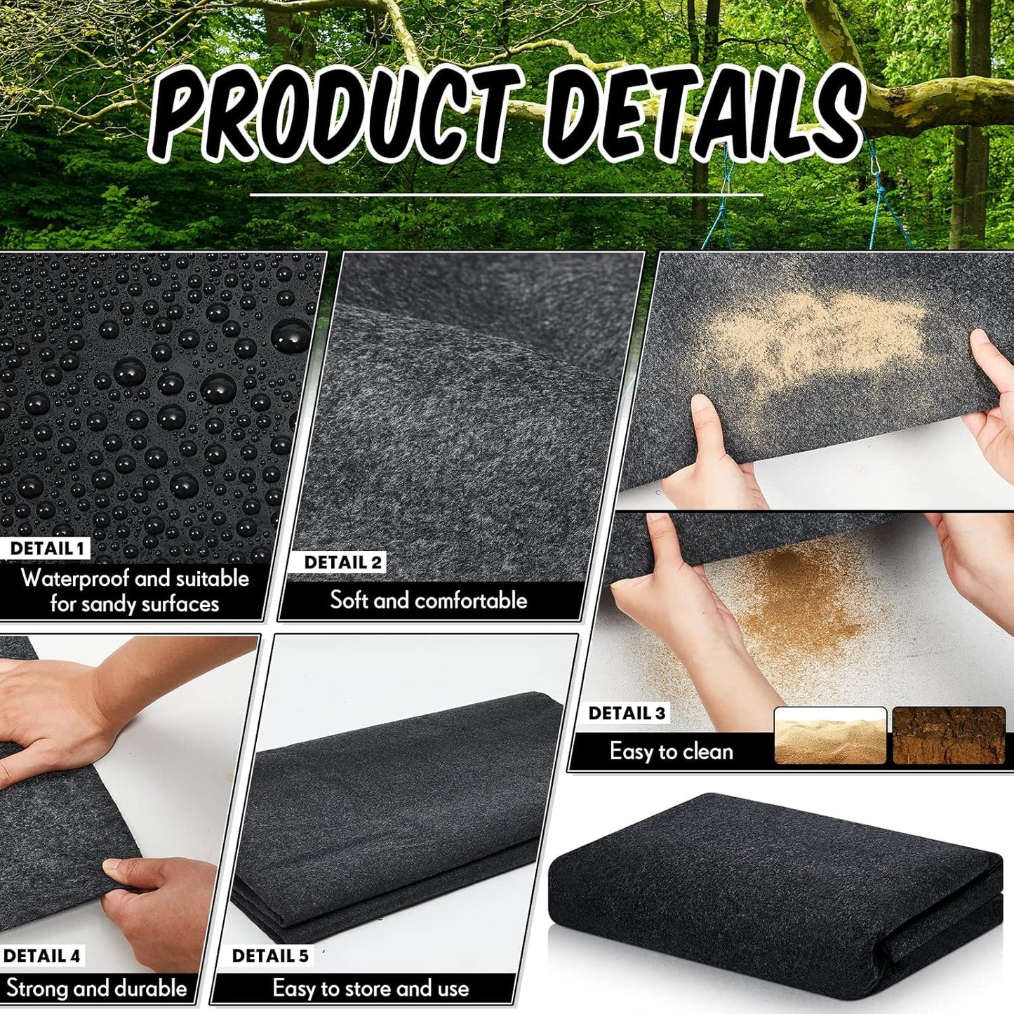 Haull Outdoor Storage Shed Floor Moat Waterproof Outdoor Carport Mat Thickened Soft Patio Furniture Pad Washable with Non Slip Backing, Storage Shed Not Included(8.2 x 10.2 ft)