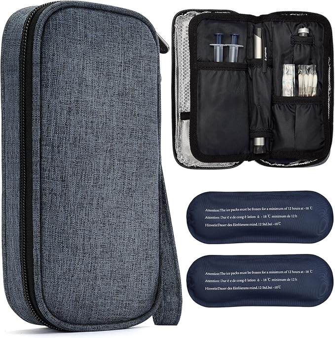 apollo walker Insulin Cooler Travel Case Diabetic Medication Cooler with Ice Packs and Insulation Liner insulin travel case tsa approved