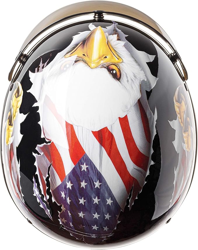 Cartman Cruiser Scooter Motorcycle Half Face Helmet, Patriotic Eagle USA Graphics, DOT Approved for Bike Scooter ATV UTV Chopper, Large