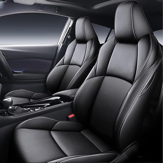 AOMSAZTO Car Seat Cover for Mazda 3 2019 2020 2021 2022 2023 2024 2025 2026 - Full Set Customized Black Faux Leather Seat Covers