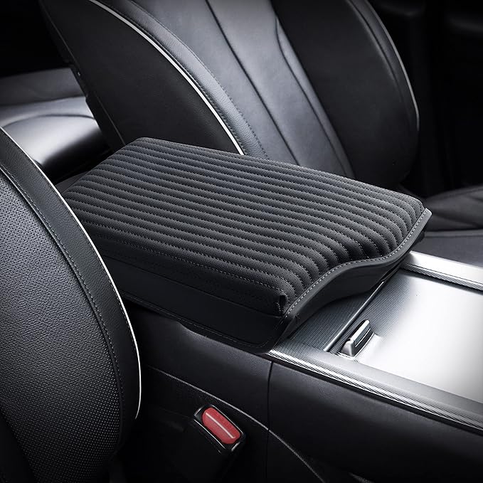 KMMOTORS Center Console Cover for Palisade 2023, 2024, 2025 – Thick Armrest Cushion Pad, Interior Accessories Protector, Funda de Consola para Palisade (Black, Facelift Design)