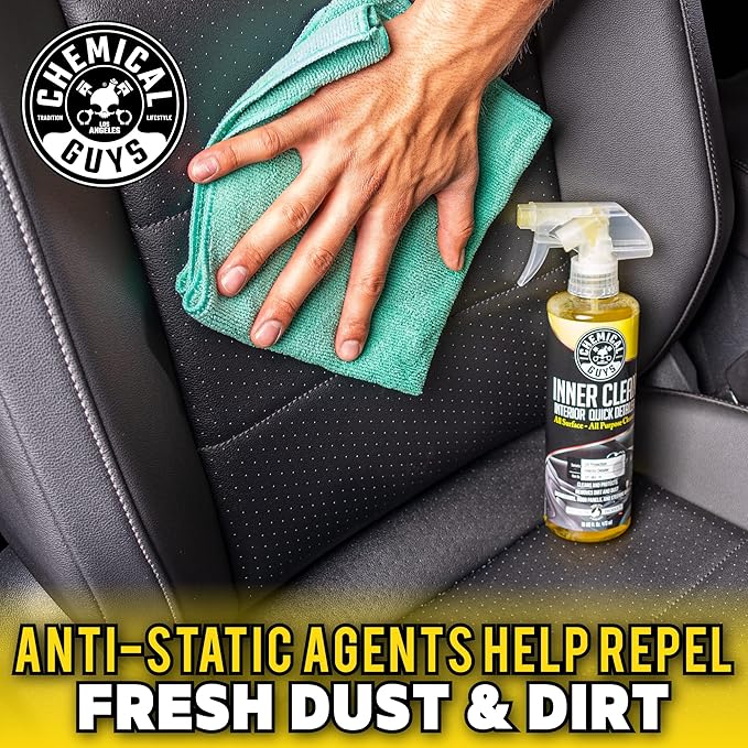Chemical Guys SPI_663_1602 InnerClean Interior Quick Detailer and Protectant, Pineapple Scent, Safe for Cars, Trucks, SUVs, Jeeps, Motorcycles, RVs & More, 16 fl oz, 2 Pack
