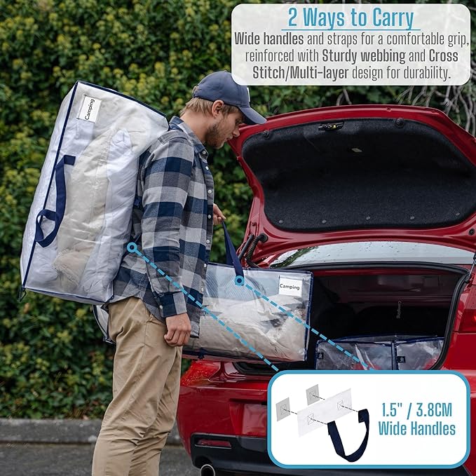 VENO 20 Pack Heavy Duty Moving Bags with Backpack Straps, Zippers & Handles, Extra Large Packing Bags for College Dorm Essentials, Moving Supplies Alternative to Cardboard Moving Boxes