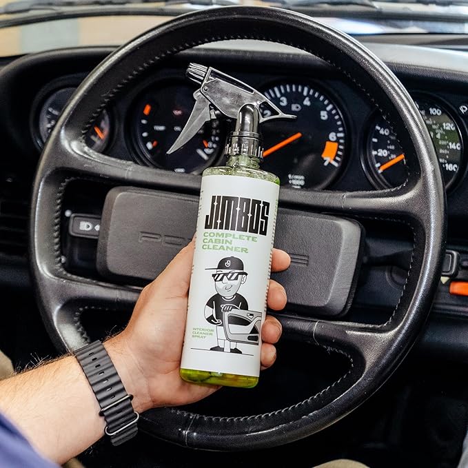 Jimbos COMPLETE CABIN CLEANER– All-in-One Car Interior Cleaner for Leather, Fabric, Carpet, Upholstery, Dash & Vinyl | All-Purpose Detailing Spray | 16oz