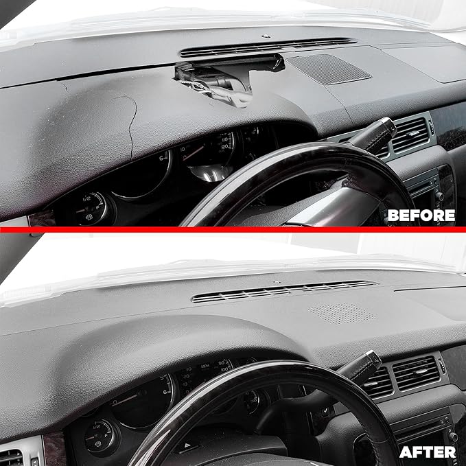 DashSkin Dash Cover Compatible with 2007-2014 Chevy Tahoe Suburban Avalanche & GMC Yukon & Yukon XL with Dash Speaker in Black - Hard Molded Plastic Dashboard Cap