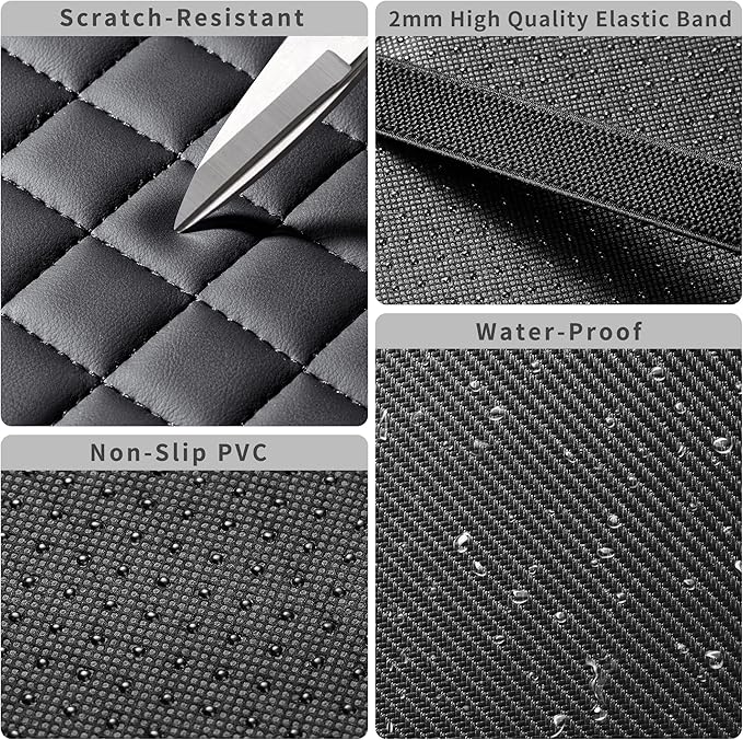 Car Armrest Covers, Vehicle Center Console Cover, Middle Storage Organizer Pads, Dog & Cat Paws Protetor, Nappa Leather, Waterproof, Anti-Slip, Auto Interior Accessories, Black, Size S