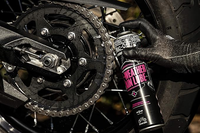 Muc Off Motorcycle Wash, Protect and Lube Kit - Motorcycle Cleaning Kit, Motorcycle Detailing Kit - Includes Motorcycle Cleaner and Chain Lube