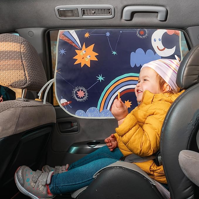 Car Window Shades for Side Windows Baby and Kids,Car Back Window Sun Shade Covers,Strong Magnetic Sunshades Curtains for Truck,27.5" x 19.5" (Starry Sky)