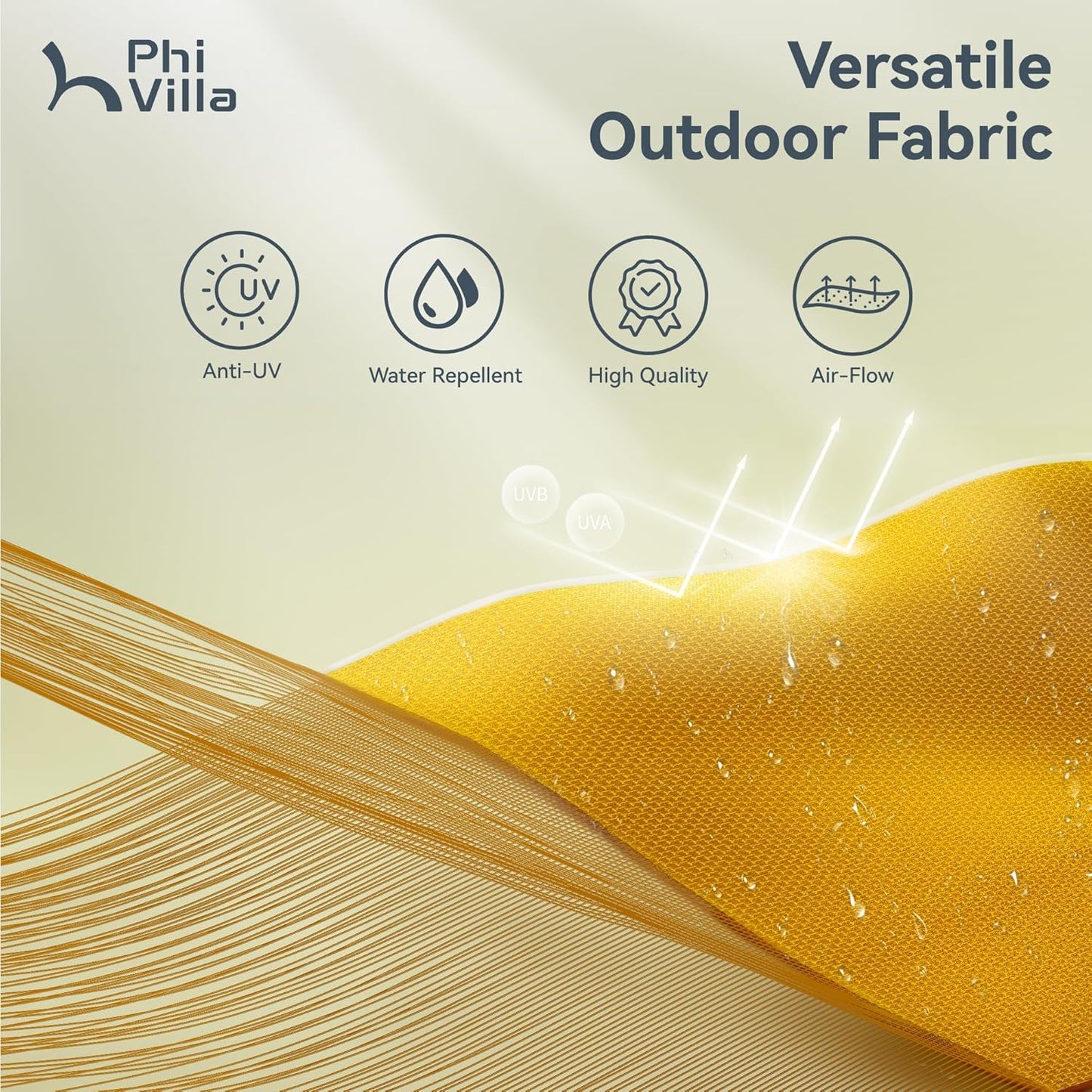 PHI VILLA 15ft Large Patio Umbrellas with Base Included, Outdoor Double-Sided Rectangle Market Umbrella with Stand, Outside Umbrellas for Poolside Lawn Garden, Golden Yellowwith