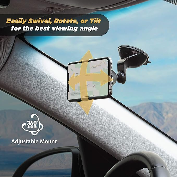 Scosche MMWSM-XCES0 MagicMount Select Magnetic Car Phone Holder - Strong Magnet Mount for iPhone and Android - Secure Magnetic Cell Phone Mount for Window or Dash - Universal 360° Adjustable Head