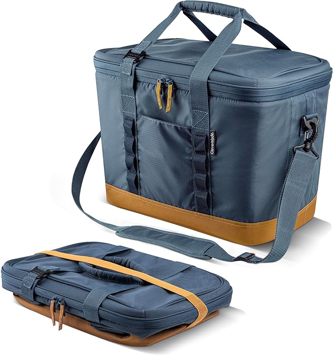 CleverMade Collapsible Insulated Cooler Bag – Leakproof Soft Cooler for Beach, Travel, Car – Bottle Opener