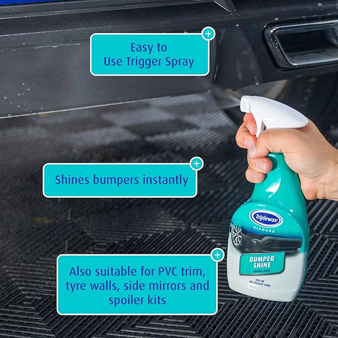 Bumper Shine – Plastic & Rubber Trim Restorer, Protects and Renews Faded Exterior Surfaces, 17 fl oz