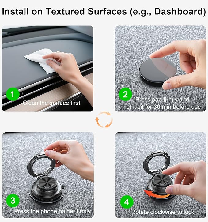 BOCLOUD 2026 Next-Gen Suction Cup Phone Mount Cute 360° Zinc Alloy 109 LBS Phone Stand Vacuum Magnetic Car Holder for MagSafe Strongest Accessories for iPhone 16 15 14... Android