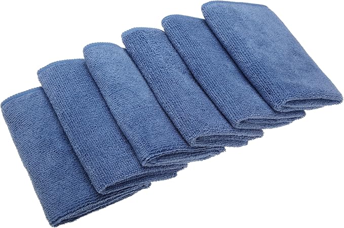 EXCELLO and Design Imports CAMZ76301 True Blue Microfiber Terry Cleaning Cloth, (Pack of 6)