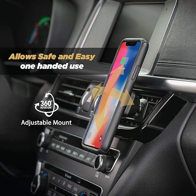 Scosche MagicMount Select Magnetic Phone Holder for Car Vent, Strong Magnet Phone Mount with 360° Rotation for Secure Hands Free Use, Car Mount for iPhone and Android, Not MagSafe Compatible