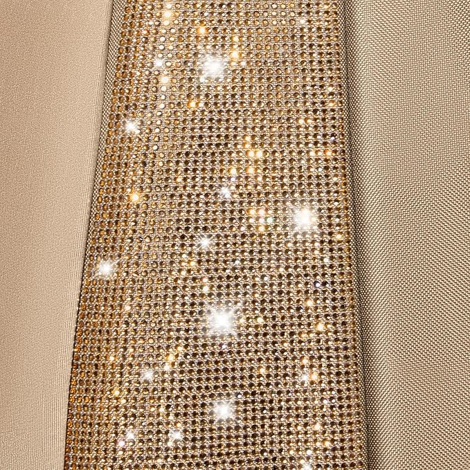 CAR PASS Beige Oxford Bling Diamond Car Seat Covers Full Set Interior Sets, Waterproof Shining Glitter Sparkly Crystal Universal Armrest Fit 95% Automotive Truck SUV Cute Women Girl, Beige Rhinestone